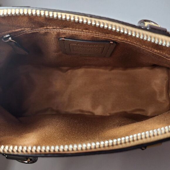 NWT COACH 2553 Katy Satchel Bag Crossgrain Leather Crossbody Silver/Vanilla - Picture 7 of 8